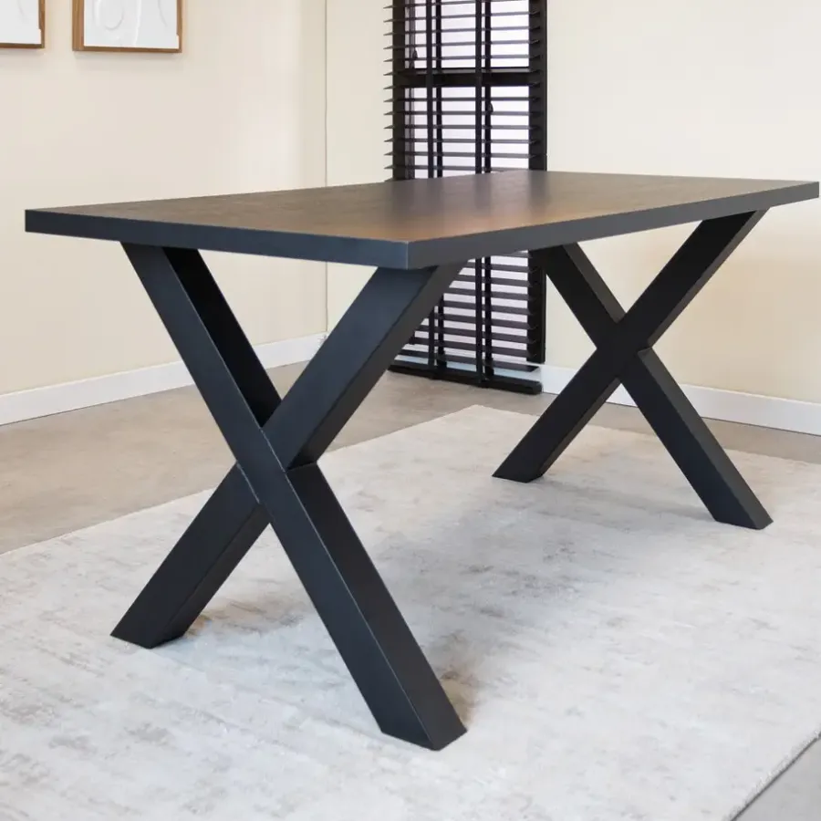 Tafelbladen-Dimehouse Tafelblad Lenzo zwart 190x100 cm - Melamine - Zwart