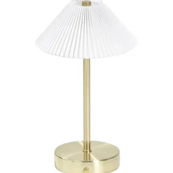Tafellampen-Leen Bakker Tafellamp Delia goudkleur USB LED - 27x16x16 cm