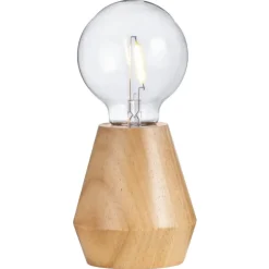 Leen Bakker Tafellamp Dwayne LED - naturel - Ø10x12 cm