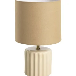Tafellampen-Leen Bakker Tafellamp Faye - naturel keramiek/stof - 29xØ18 cm