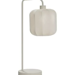 Leen Bakker Tafellamp Fenne - beige stof/metaal - E27 - 58x23x20 cm