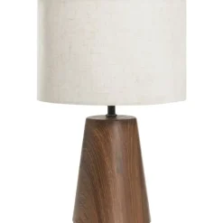 Leen Bakker Tafellamp Finne - bruin metaal - E27 - 37xØ23 cm