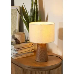 Leen Bakker Tafellamp Finne - bruin metaal - E27 - 37xØ23 cm