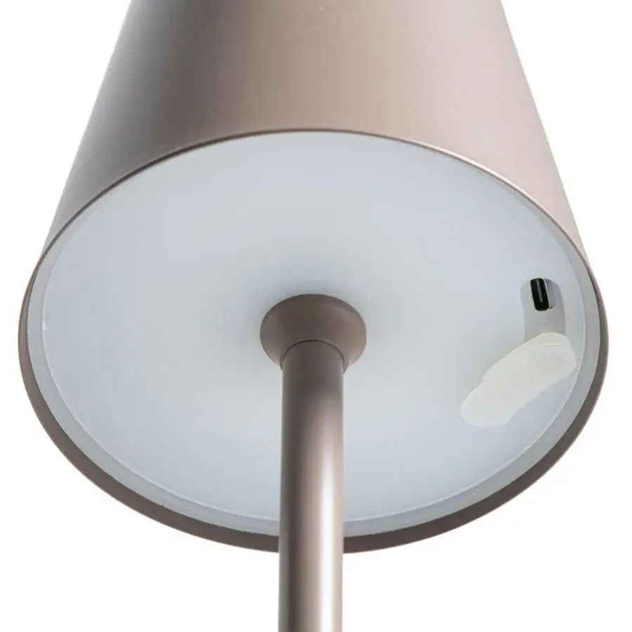 Tafellampen-Leen Bakker Tafellamp Lev taupe USB LED