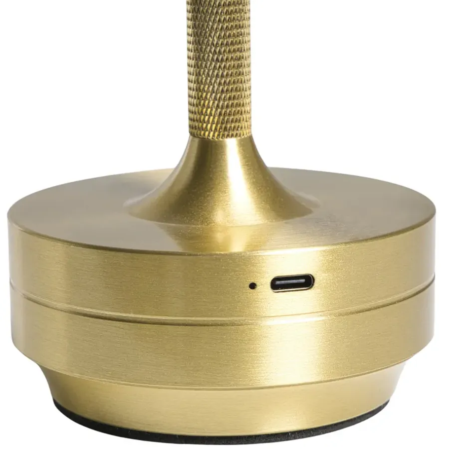 Tafellampen-Leen Bakker Tafellamp Lux goudkleur USB LED - 27,5x13x13 cm
