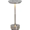 Leen Bakker Tafellamp Lux gunmetal USB LED - 27,5x13x13 cm