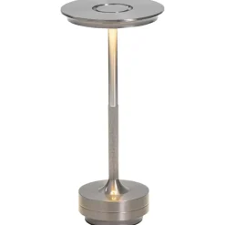 Leen Bakker Tafellamp Lux gunmetal USB LED - 27,5x13x13 cm