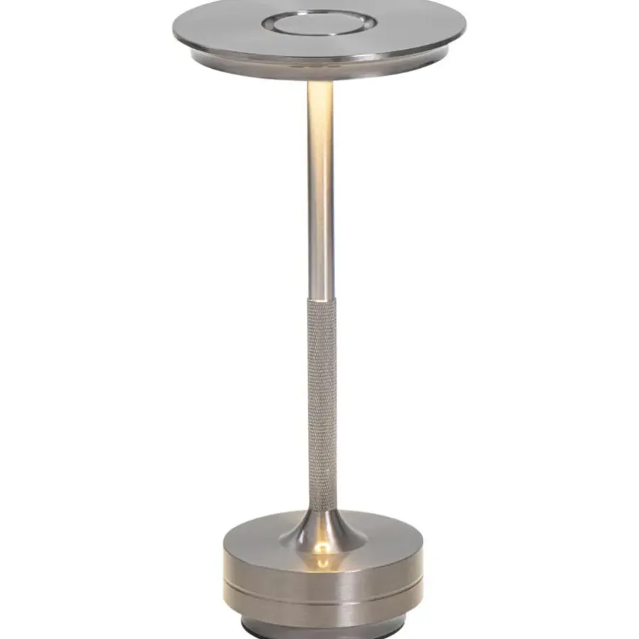 Leen Bakker Tafellamp Lux gunmetal USB LED - 27,5x13x13 cm