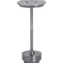 Leen Bakker Tafellamp Lux gunmetal USB LED - 27,5x13x13 cm