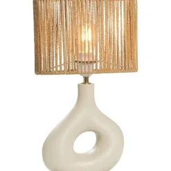 Tafellampen-Leen Bakker Tafellamp Reva - naturel keramiek - E27 - 42x26x13,5 cm