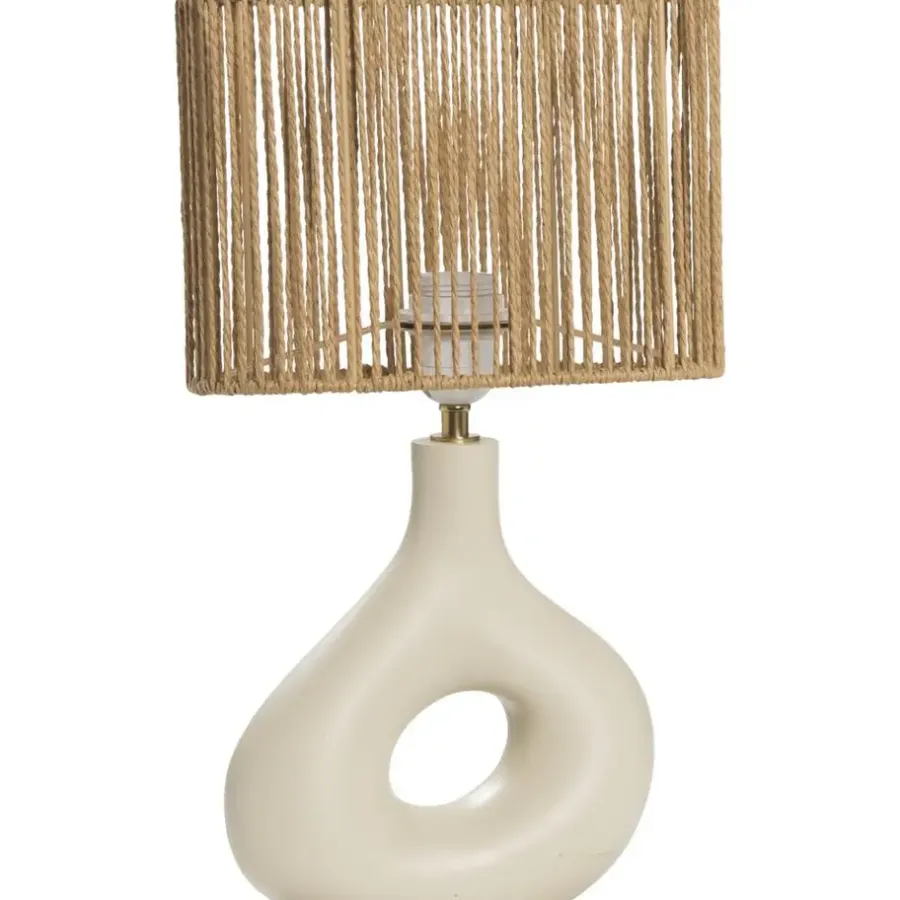 Tafellampen-Leen Bakker Tafellamp Reva - naturel keramiek - E27 - 42x26x13,5 cm