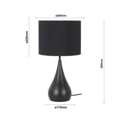 Light & Living Tafellamp Svante - Zwart - Ø28cm
