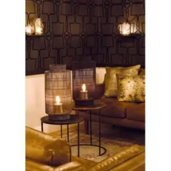 Light & Living Tafellamp/Lantaarn GRUARO - Draad Zwart-Antiek-Brons