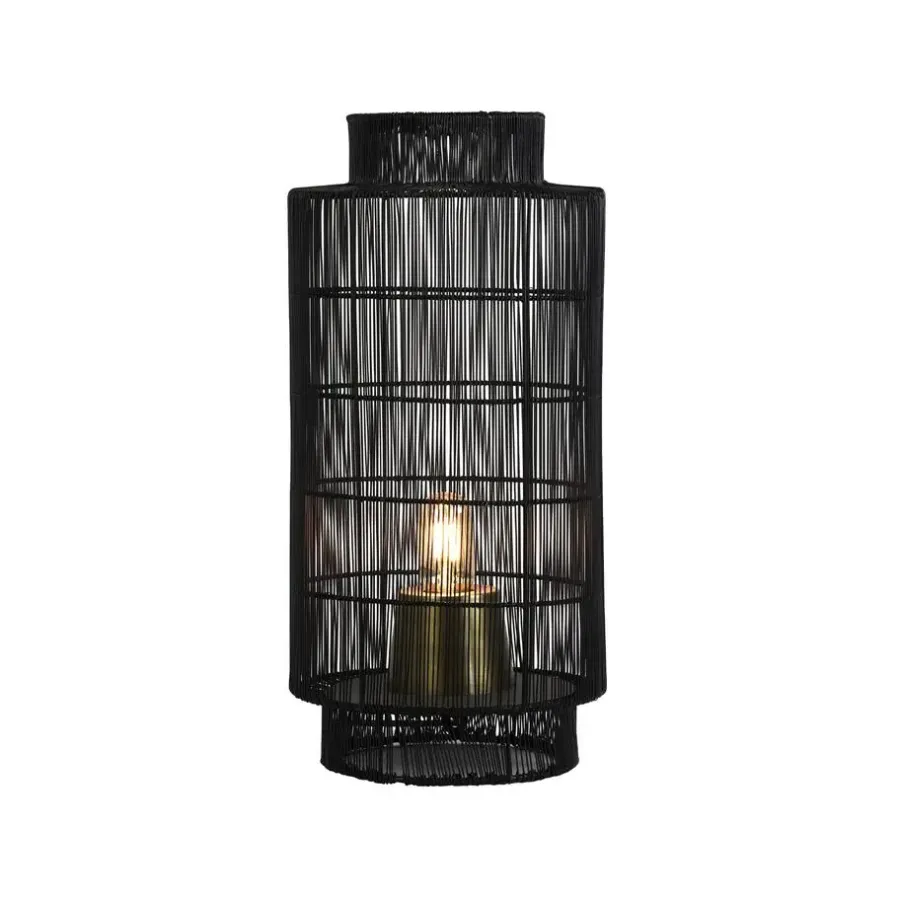 Light & Living Tafellamp/Lantaarn GRUARO - Draad Zwart-Antiek-Brons