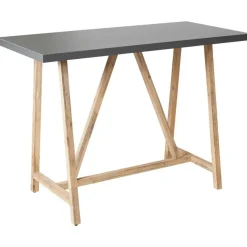 Bartafels-Beliani TALAMONE - Tuintafel - Lichthout/Grijs - 140 x 70 cm - Vezelcement