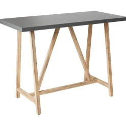 Bartafels-Beliani TALAMONE - Tuintafel - Lichthout/Grijs - 140 x 70 cm - Vezelcement