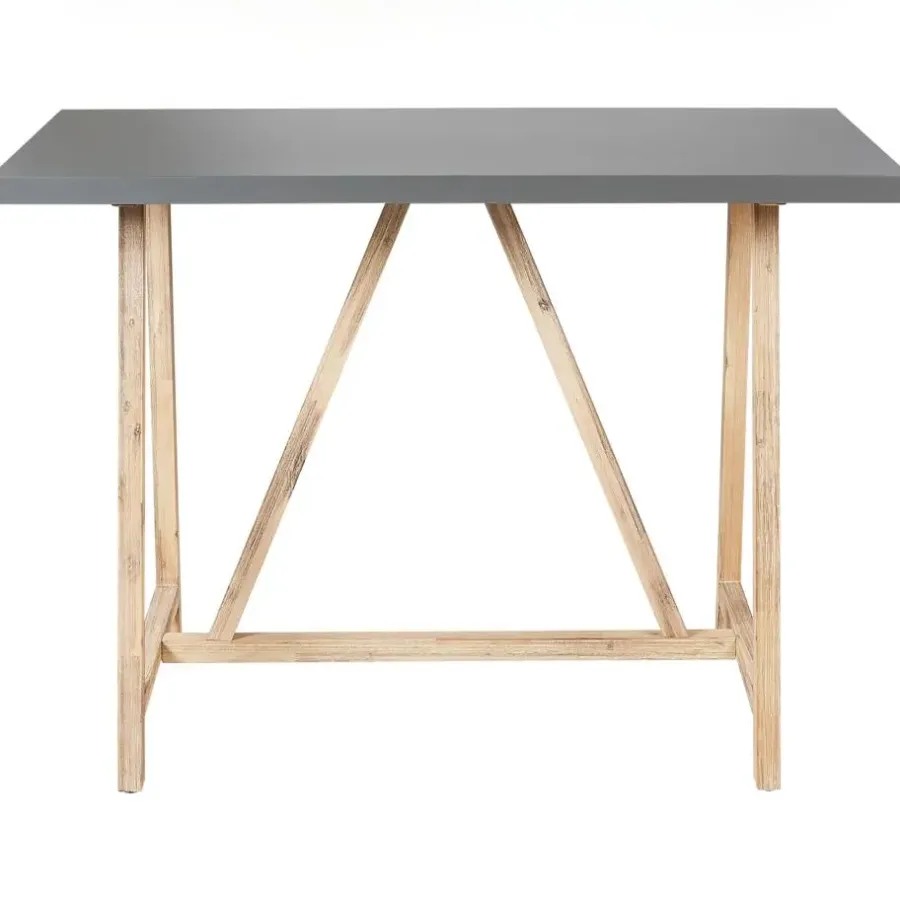 Bartafels-Beliani TALAMONE - Tuintafel - Lichthout/Grijs - 140 x 70 cm - Vezelcement