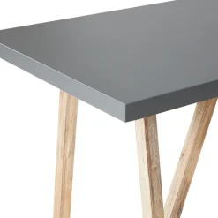 Bartafels-Beliani TALAMONE - Tuintafel - Lichthout/Grijs - 140 x 70 cm - Vezelcement