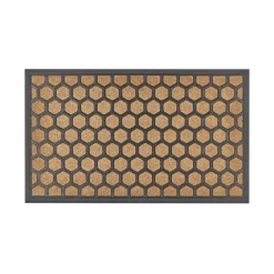 Beliani TANDYKUL - Deurmat - Natuurlijk/Zwart - 45 x 75 cm - Polyester