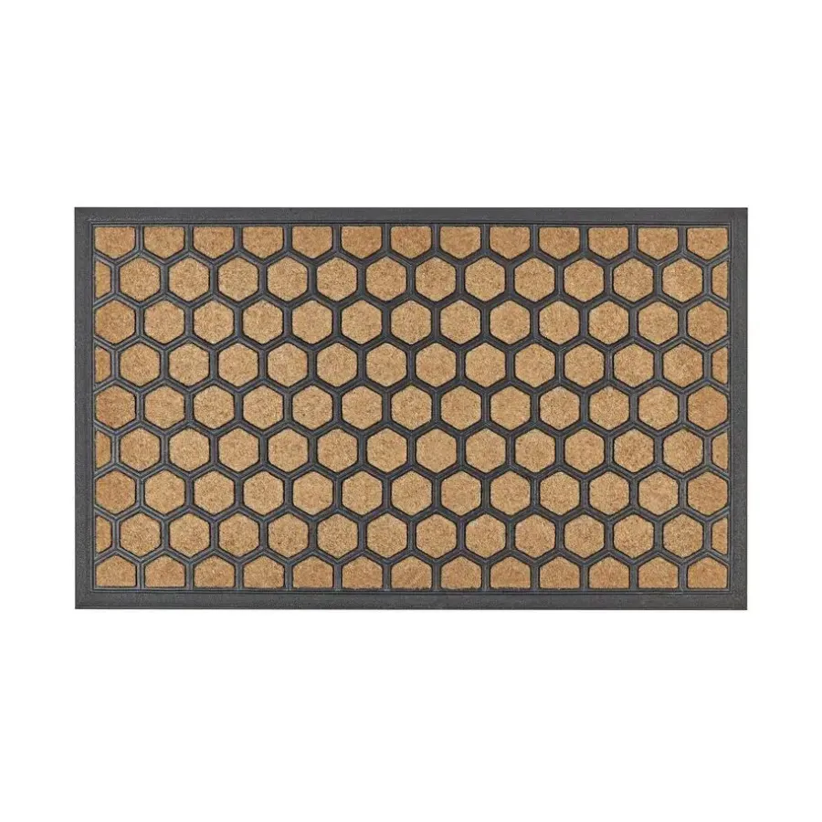 Beliani TANDYKUL - Deurmat - Natuurlijk/Zwart - 45 x 75 cm - Polyester