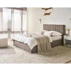 Twijfelaars-Leen Bakker TARASCON - Tweepersoonsbed - Taupe - 140 x 200 cm - Stof