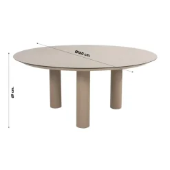Tuintafels-4-Seasons Outdoor Taste Donato low dining tuintafel Ø160 cm. - Latte