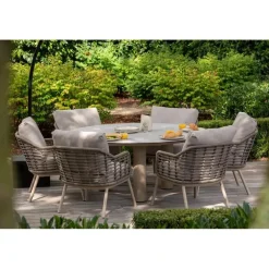 Tuintafels-4-Seasons Outdoor Taste Donato low dining tuintafel Ø160 cm. - Latte