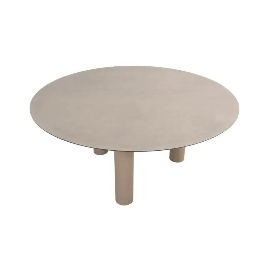 Tuintafels-4-Seasons Outdoor Taste Donato low dining tuintafel Ø160 cm. - Latte