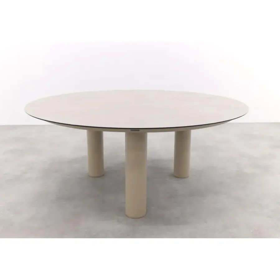 Tuintafels-4-Seasons Outdoor Taste Donato low dining tuintafel Ø160 cm. - Latte
