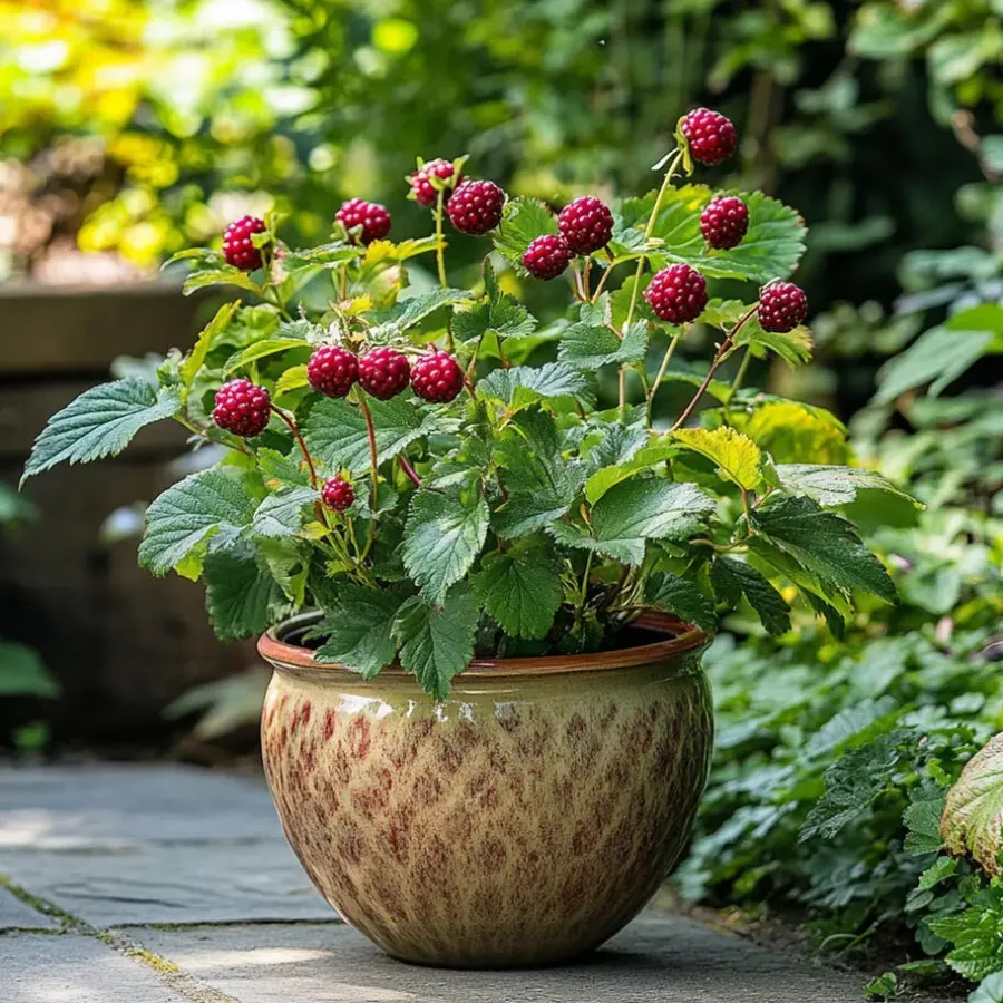 Plant in a Box Taybessenplant - Set van 3 - Rubus 'Tayberry' - Hoogte 25-40cm - ⌀9cm