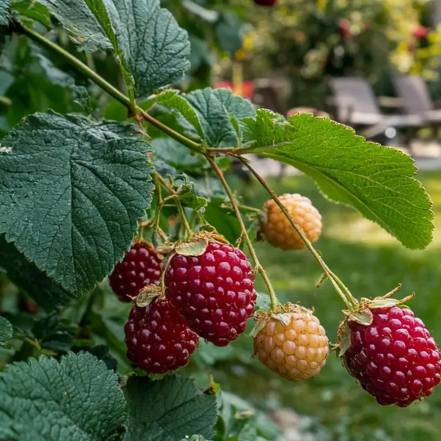 Plant in a Box Taybessenplant - Set van 3 - Rubus 'Tayberry' - Hoogte 25-40cm - ⌀9cm