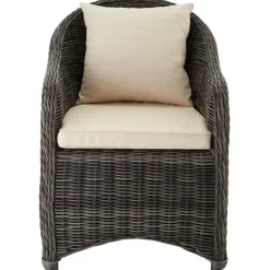 Tuinstoelen-tectake ® - 2 Luxe wicker stoelen - Fauteuils - zachte kussens - grijs - 403682