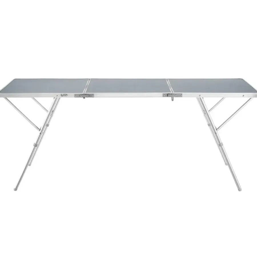 tectake - Aluminium campingtafel Jumbo met draaggreep 180x70x70cm, Zilver