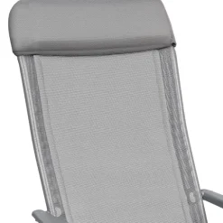 Kamperen En Outdoor-tectake 4 aluminium tuinstoel inklapbaar met hoofdsteun, Grijs