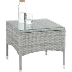 Bistro- & Balkonsets-tectake - balkonset Luzern - wicker - lichtgrijs - 403702