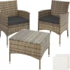tectake - bistroset Luzern - wicker - natuurkleur