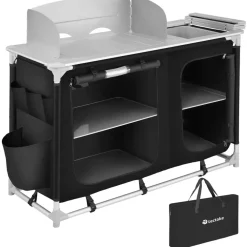 Barbecues En Accessoires-tectake - Campingkeuken 116x52x107cm, Zwart