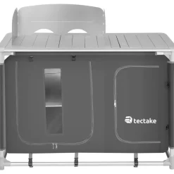 tectake - Campingkeuken 116x52x107cm, Grijs