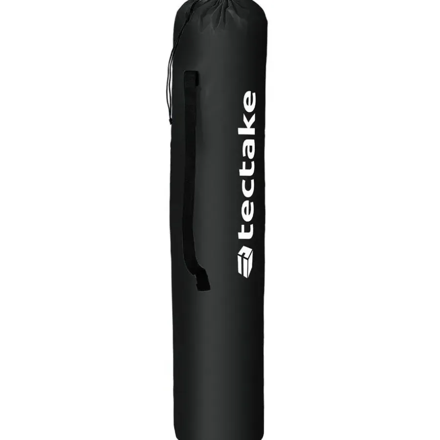 tectake - Gestoffeerde campingstoel MTX, opvouwbaar, met bekerhouder, Zwart
