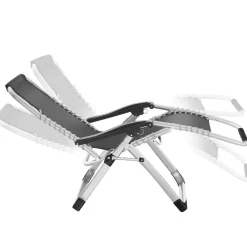 Kamperen En Outdoor-tectake - Ligbed Cloud inklapbaar, traploos verstelbaar, Lichtgrijs