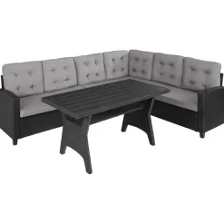 Loungesets-tectake - loungeset Catania - wicker - zwart