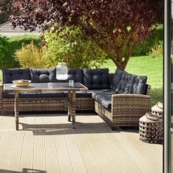 Loungesets-tectake - loungeset Catania - wicker - zwart
