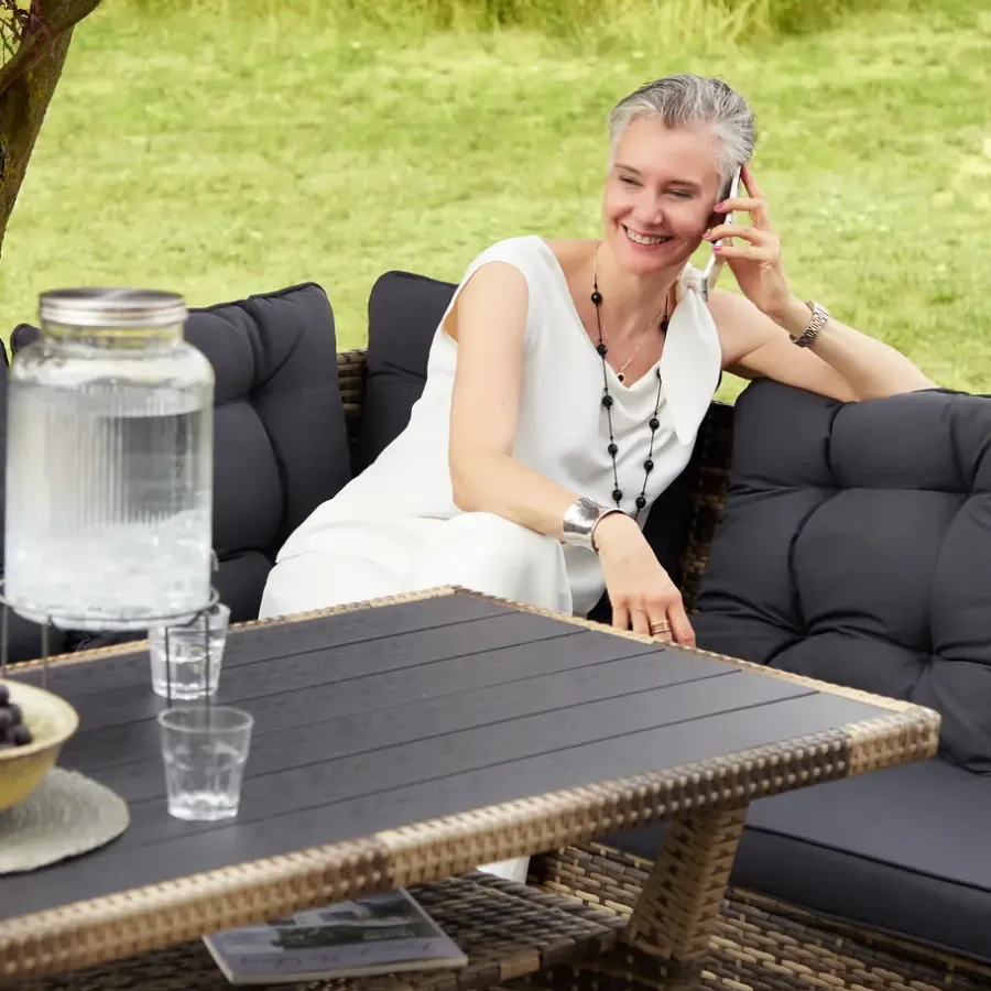 Loungesets-tectake - loungeset Catania - wicker - zwart