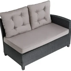 Loungesets-tectake - loungeset Catania - wicker - zwart