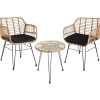 Bistro- & Balkonsets-tectake - loungeset Molfetta - wicker - natuurkleur
