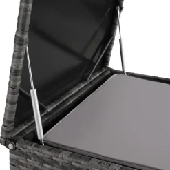 Loungesets-tectake - Loungeset Pisa met opbergbox kussens - wicker - grijs