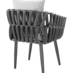 Tuinstoelen-tectake - Set van 2 stoelen Lugano in rope-design met aluminium frame