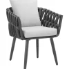 Tuinstoelen-tectake - Stoel Lugano in rope-design met aluminium frame, Antraciet