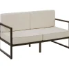 Loungebanken-tectake - Tuin-loungebank Comosa, 2-zits, ultradikke kussens, Bruin / Beige