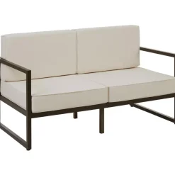 Loungebanken-tectake - Tuin-loungebank Comosa, 2-zits, ultradikke kussens, Bruin / Beige
